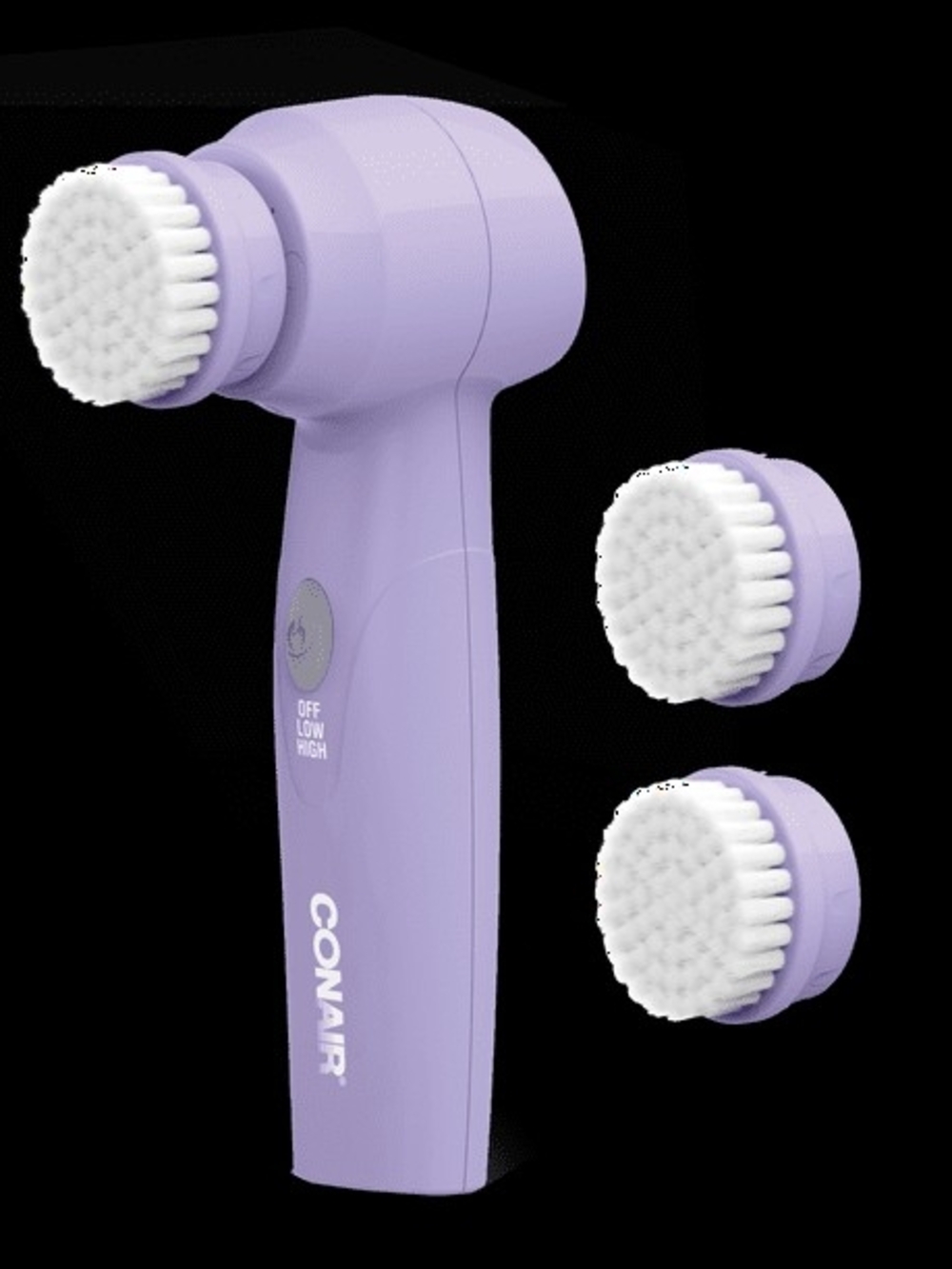 Conair Lavender Facial Cleansing Brush with Dual Brush Heads
